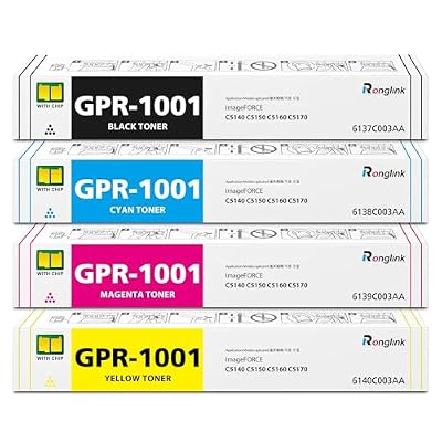 GPR-1001 Toner Cartridge Replacement for Canon GPR1001 GPR 1001 Toner Cartridge 6137C003AA 6138C003AA 6139C003AA 6140C003AA for imageFORCE C5170 C5160 C5150 C5140 Printer (Black Cyan Yellow Magenta)