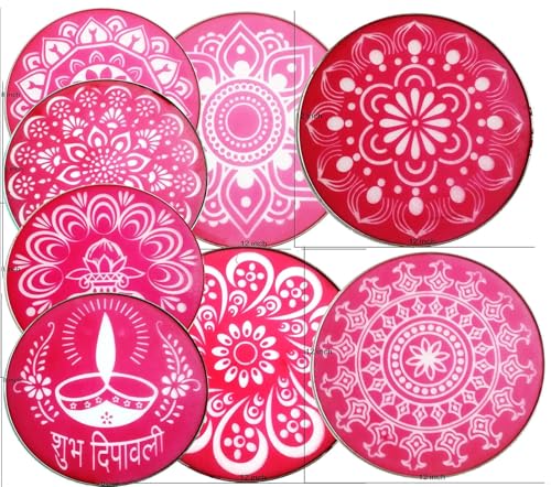 DMS RETAIL Rangoli Plastic Stencil Tools, Heavy Duty Reusable Tra...