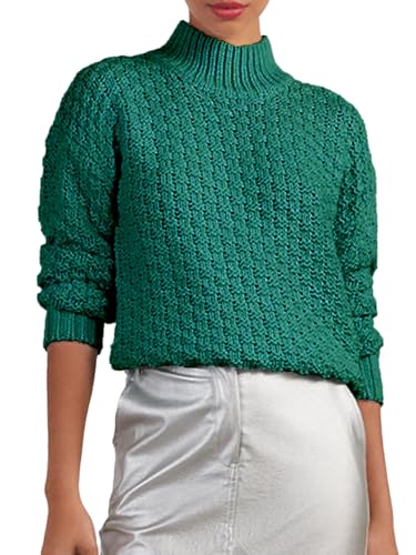 cordat Women's 2024 Fall Long Sleeve Turtleneck Sweater Tops Hollow Knit Soft Pullover Jumper