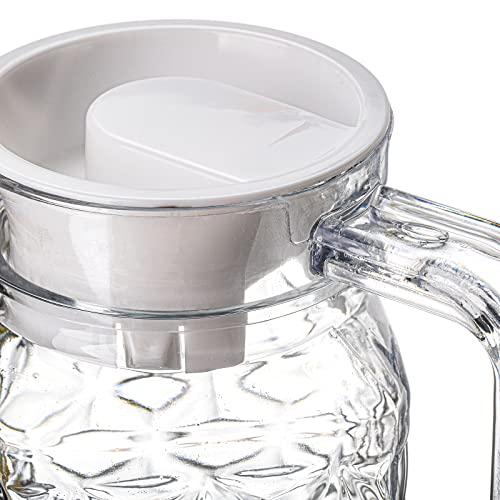 Peohud 2 Pack Acrylic Pitchers with Lid and Handle, 1.1 Litre Clear Plastic Juice Jug, Transparent Water Pitcher for Fridge, Iced Tea, Sangria, Lemonade, Cold or Hot Beverages, BPA-Free,Shatter-Proof - Image 4
