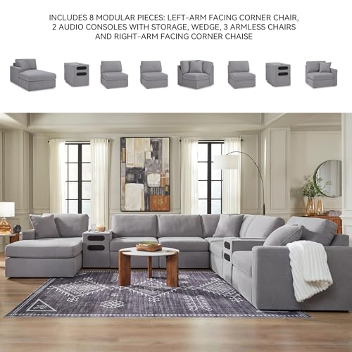 Image of Signature Design by Ashley Modmax Sectional with Audio System and Chaise
