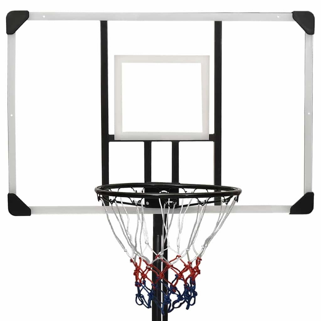 Soporte de baloncesto transparente de policarbonato, altura regulable, 256 – 361 cm, con anillo de acero y red de nailon, independiente, para entrenamiento en interiores y exteriores, juegos