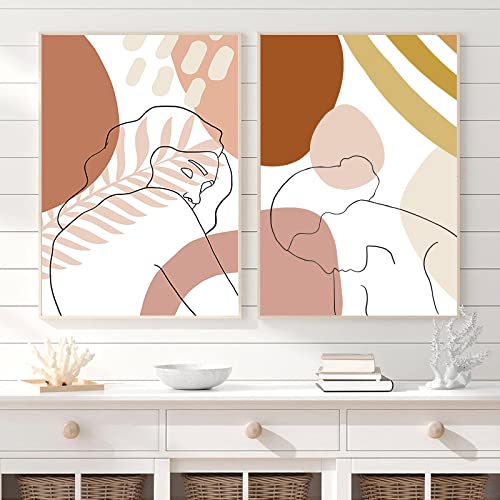 Peinture toile visage femme dessin abstrait chic