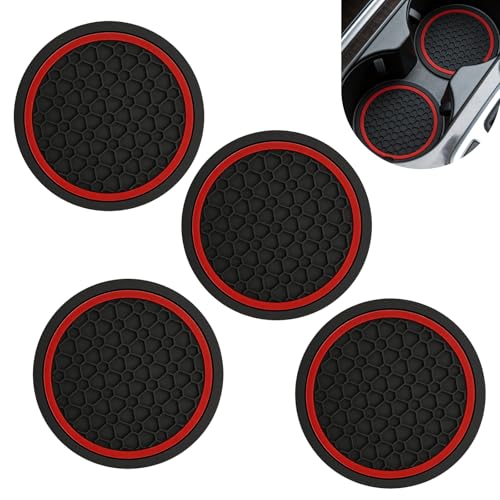 4PCS Portavasos para Auto Antideslizante 2.75" Rojo miniatura 1