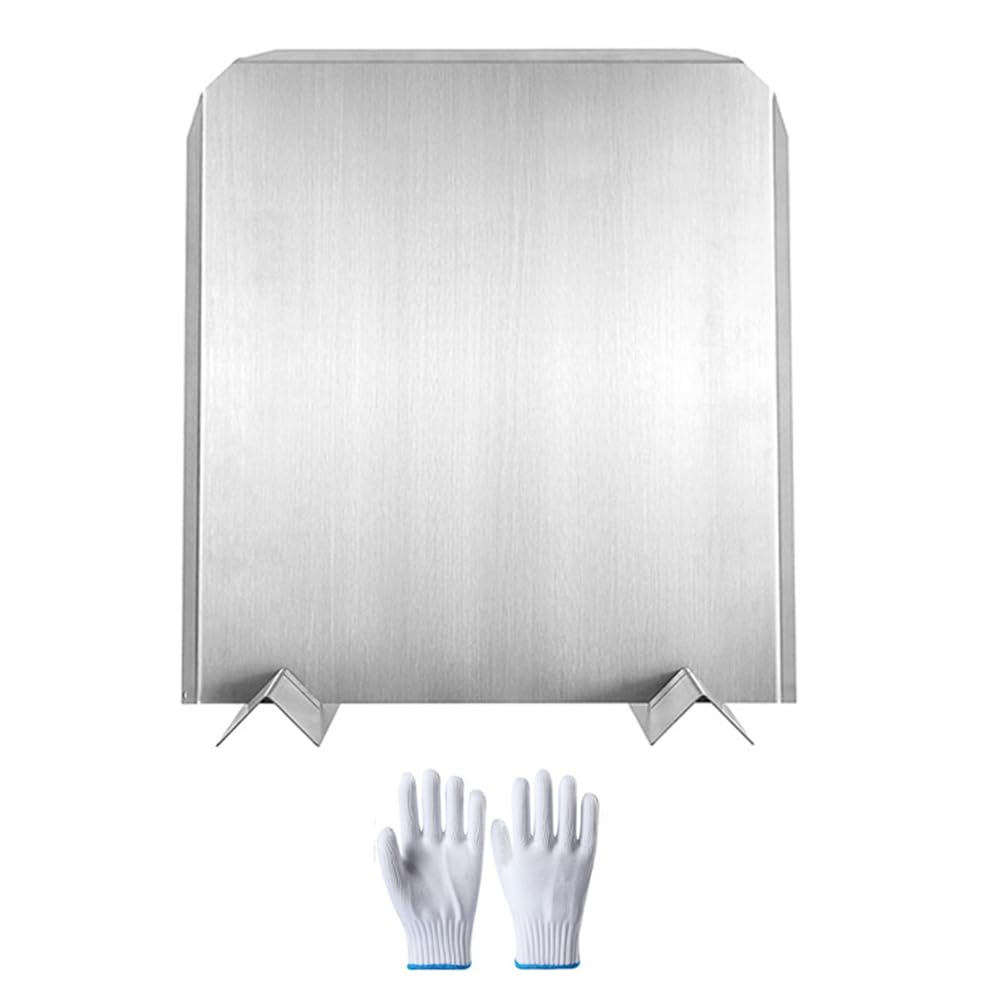 UDSKNV[KSL Fireback for Fireplace Stainless Steel Heat Reflector 16inch X 18inch with Feet for Fireplace Back Plate