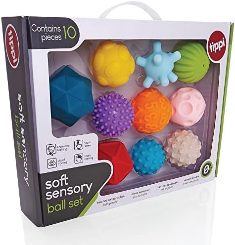 Tippi Sensory Balls For Babies - Set of 10 Soft Sensory Balls - Sensory Toys For Babies - Baby Balls For Babies From Birth - Baby Sensory Toys