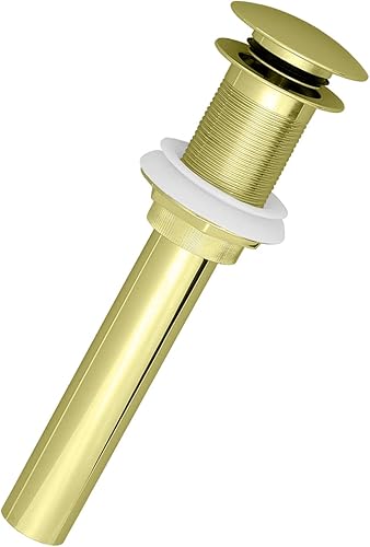 Miniatura 7 de Westbrass D410A-1-60 Desagüe de tapón desplegable estilo hongo para fregaderos de cuencorecipiente sin desbordamiento, blanco mate