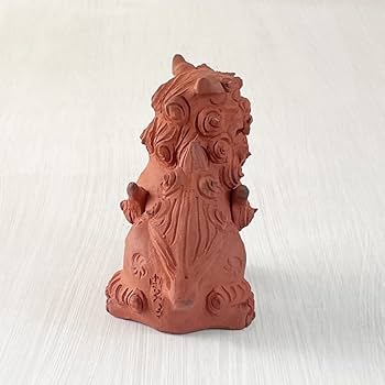 Amazon.co.jp: 沖縄土産 シーサー 置物 ミニ 玄関 ペア 素焼き