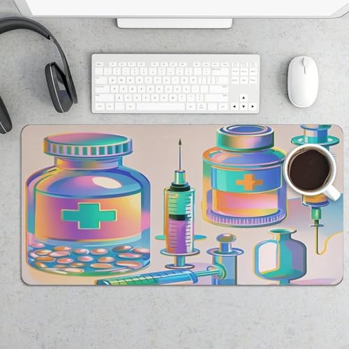 Alfombrilla de escritorio grande con diseño médico y base antideslizante miniatura 5