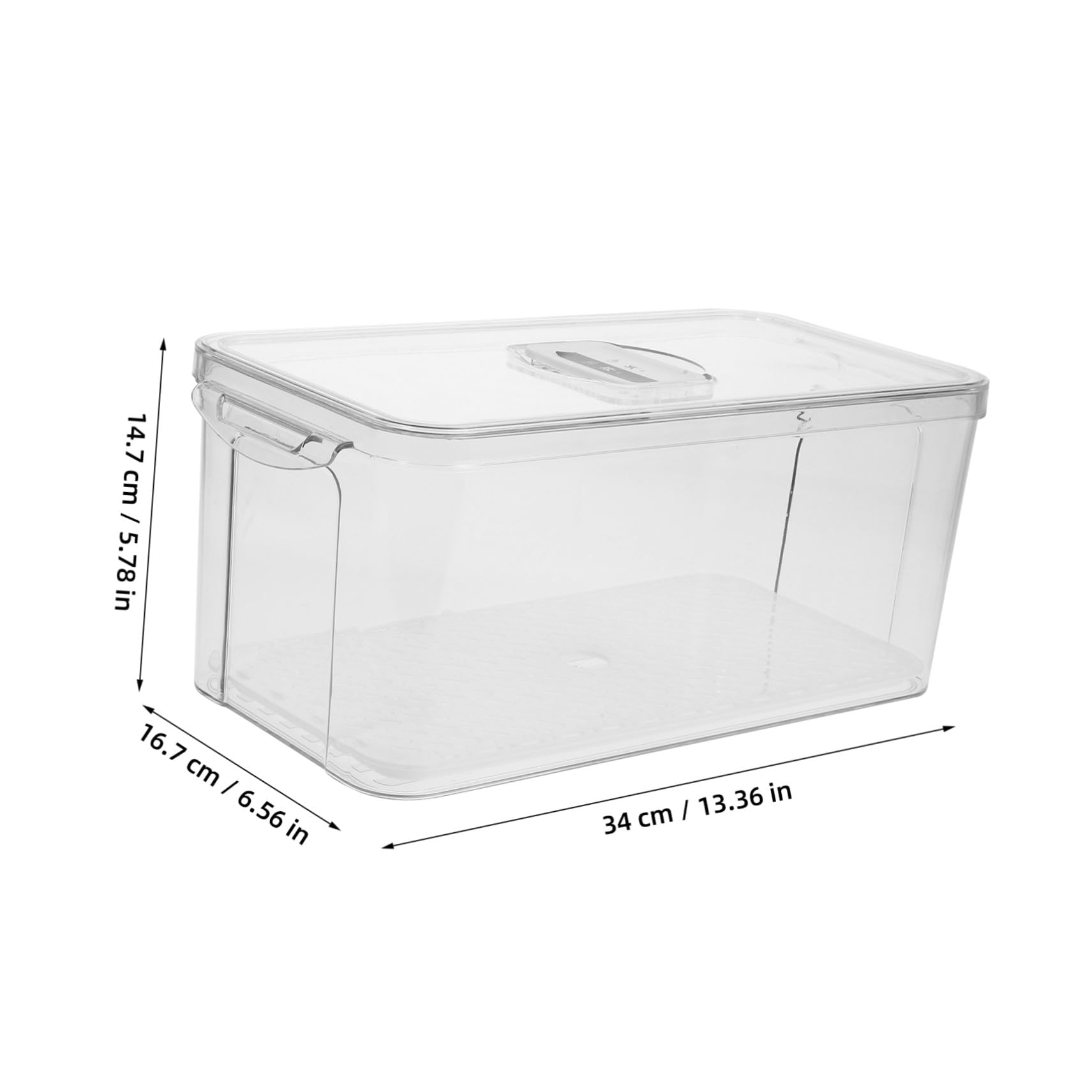 Hohopeti Contenedor Organizador de Gran Capacidad con Tapa Hermética para Refrigerador Caja Transparente y Bandeja de Drenaje Reutilizable para Alimentos y Frutos Secos