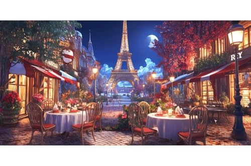Broderie Diamant Tour Eiffel 5D : Kit Crystal Art Premium avec Toile Grand Format 80x240cm