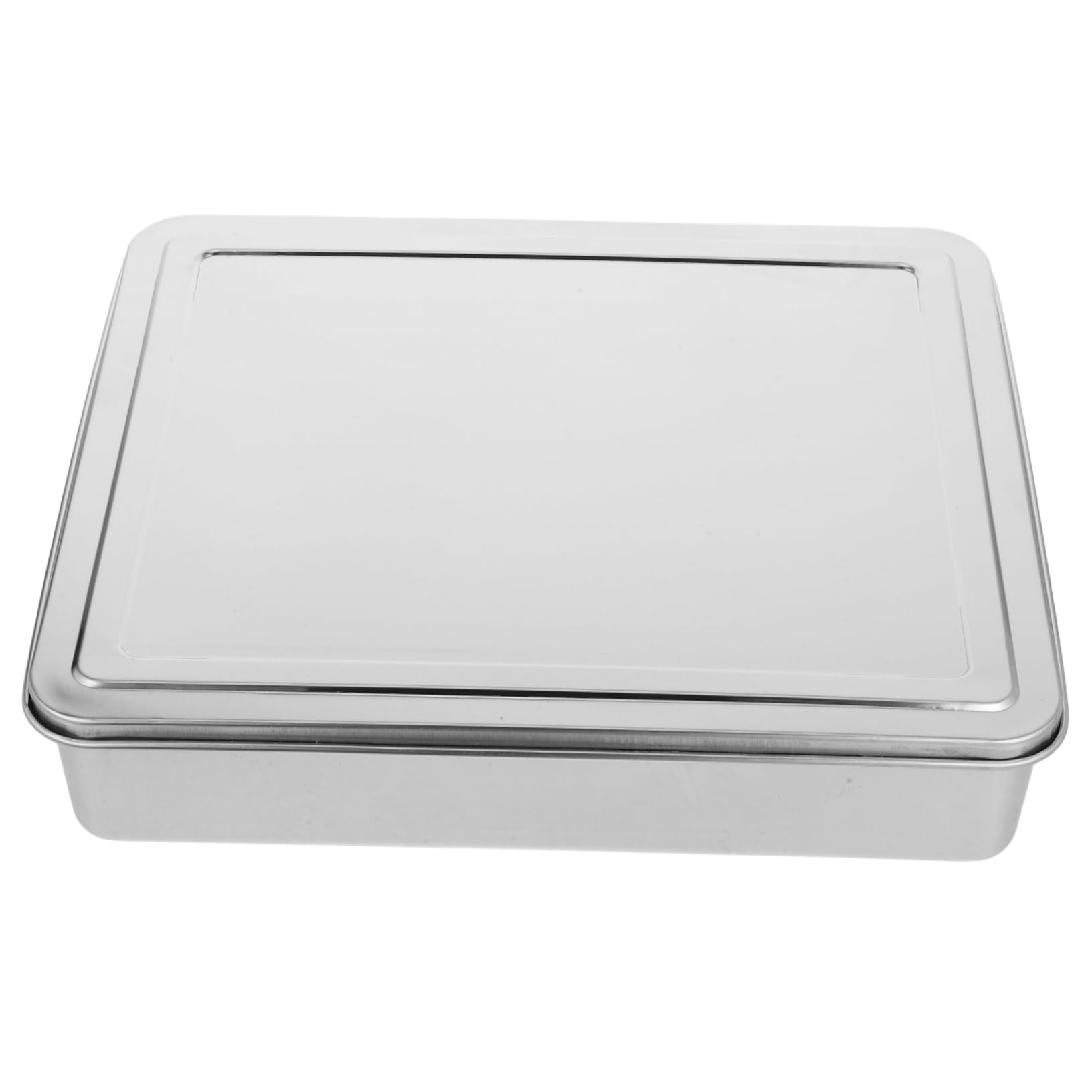 Kuchenform mit Deckel für Backen | Edelstahl, Backbehälter für Tiramisu und Kuchen, mit Deckel, 13.39×11.61×2.72 In, ideal für Familienfeiern kleine Partys