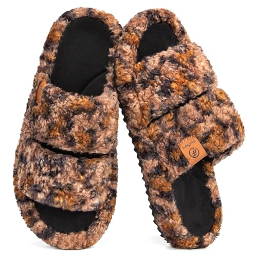 EverFoams Womens Open Toe Memory Foam Slippers