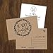 Hadley Designs 50 4x6 Rustic Kraft Thank You Postcards Bulk, Cute Matte Floral Note Card Set For Wedding, Bridesmaid, Bridal or Baby Shower, Teachers, Appreciation, Religious, Business, Holidays