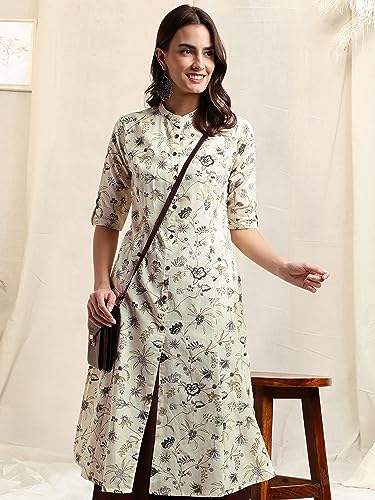 Image of MIRCHI FASHION Women Rayon Sequin Embroidery and Polka Dots Print Straight Kurta