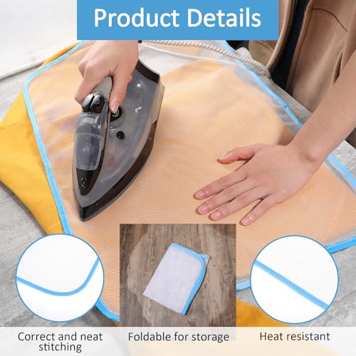 Teaaha Protective Pressing Cloth for Ironing, 4 Pack Ironing Clothes to Protect Clothes, Protector Insulation Mat Scorch Saving Mesh Iron Board Cover Pad Press Cloth Scorch Iron Cloth(4 Colors) - Thumbnail 3