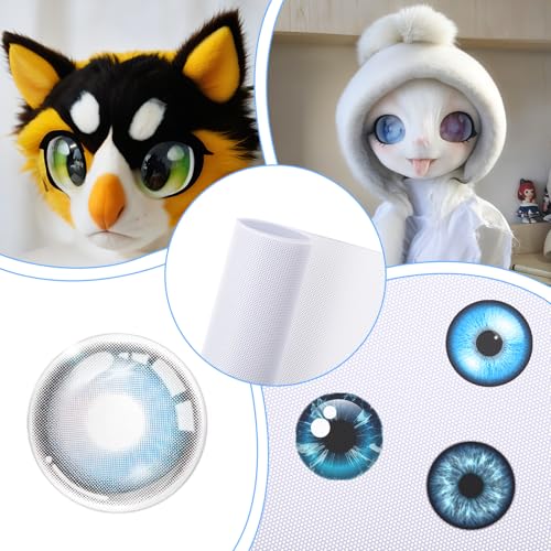 Custom Fursuit Eye Mesh 1m×30cm Weiß Sublimiertes PVC-Netz Plastik Mesh Weich Wasserdichtes Bedruckbares Netz für Furries Cosplay Requisiten Fursuits