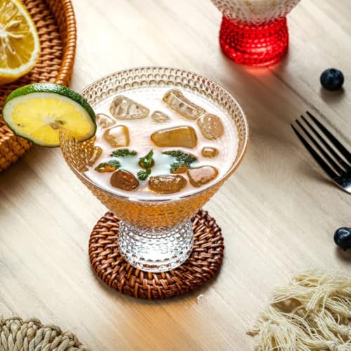 Copa de Martini de vidrio de 230ml transparente con líneas finas 5