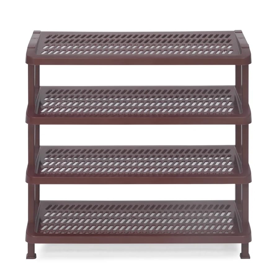 Image of Nilkamal Multipurpose Rack for Book Shelve | Shoes Storage Rack | for Home Shoe Stand|Kitchen Rack (Maroon, 4 Shelves)