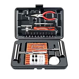 ORCISH Tire Repair Kit, 70 PCS Professional Heavy Duty Tire Plug Kit, Tire Patch Kit for Fix a Flat, Tubeless Tire Puncture Change Tool Kit for Car, Motorcycle, Truck, ATV, Tractor, RV, SUV, Trailer