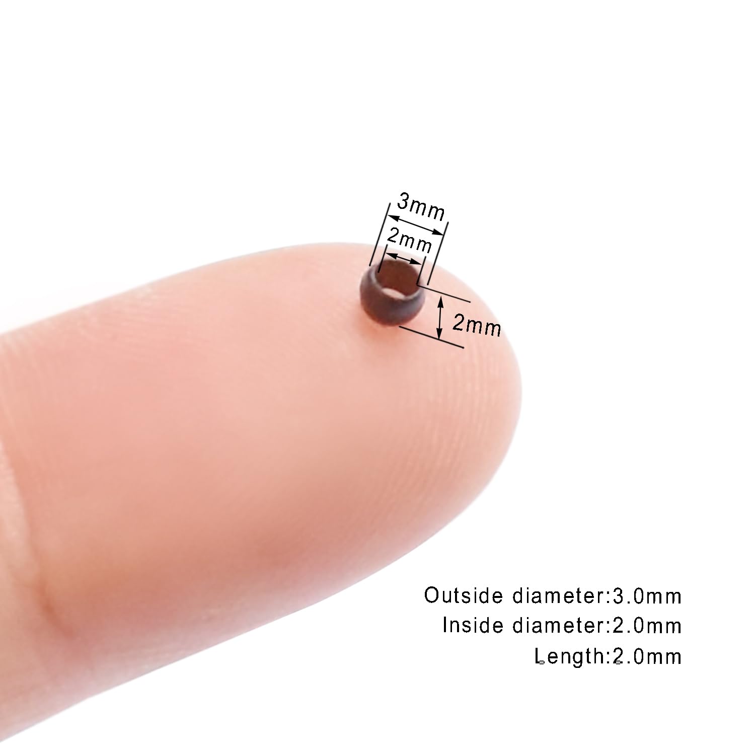 500pcs 3.0x2.0x2.0mm Copper Nano Rings Beads Hair Extension Nano Rings Beads (Brown), 3.0mm 500pcs - Image 2