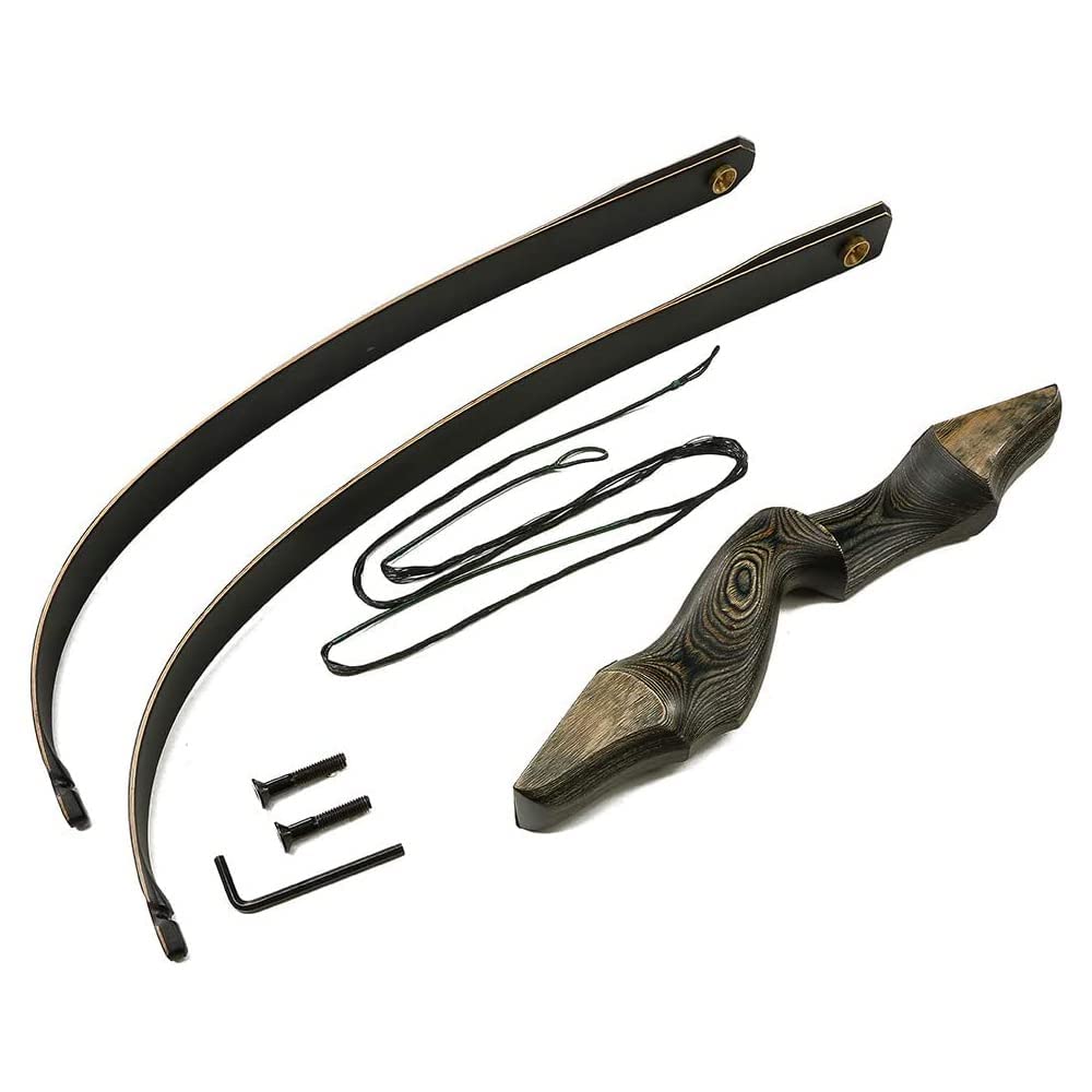 Huntingdoor 60" Profi Bogenschießen Recurvebogen 30-50lbs Erwachsene Takedown Langbogen Holzbogengriff Jagd Bogen für Rechtshand Sportbogen Bogensportler