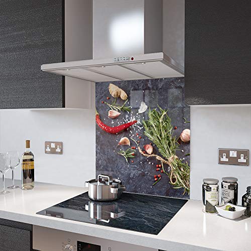 Glass Splashbacks Herbs and Spices Glass - Made by Premier Range in 70cm Wide x 100cm High