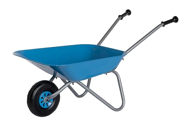 Rolly Toys Carretilla color azul/plateado, carretilla de jardín, carretilla de metal