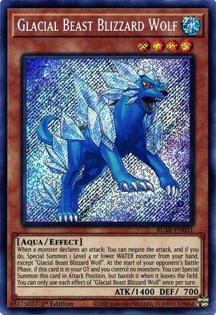 yugioh wolf cards Amazon.com: YU-GI-OH! Glacial Beast Blizzard Wolf - BLAR-EN031 - Secret  Rare