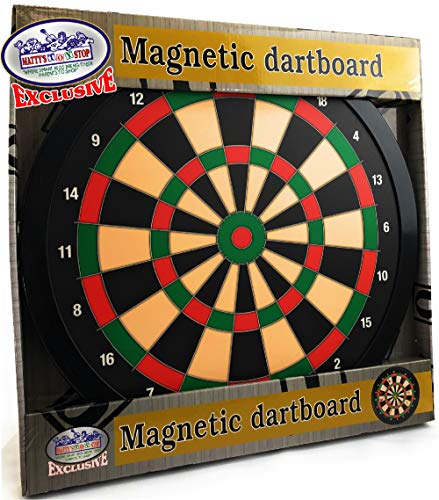 Mattys-Toy-Stop-Deluxe-Magnetic-Dartboard-Dart-Board-155-with-10-Darts-Total-5-Yellow-5-Red
