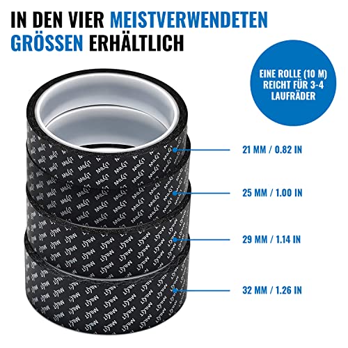 milKit - Tubeless Felgenband - Felgenschutzband - Rim Tape für Rennrad, MTB, Gravel - Felgenband 28 Zoll - 10 Meter (32 mm) – Ansicht 3