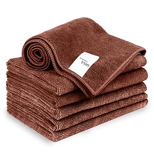 Image of Gizga Essentials Microfiber Cloth, 340 GSM, High Absorbent Automotive Microfibre Towels for Car Bike Cleaning Polishing Washing, Multipurpose Cloth for Laptop, Mobile Screen, Kitchen Cloth, 5 Unit