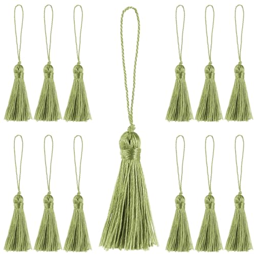 Image of 48Pcs Mini Bookmark Tassels Handmade Keychain Silky Tassel