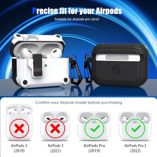 Image of RFUNGUANGO AirPods Pro 2nd /1st Gen Case Cover, White