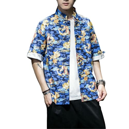 Chemise lin homme style chinois respirante contre la chaleur de l'été