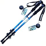 Premium Ultralight Trekking Poles w/ Sweat Absorbing EVA Grips - Your collapsible Hiking / Walking Sticks come with Tungsten Tips and Flip Locks - Enjoy the Outdoors