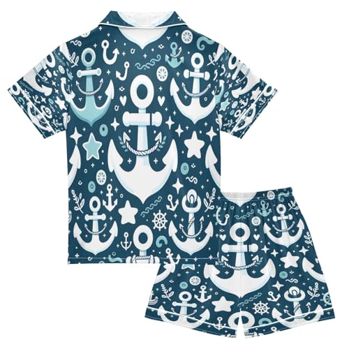 senya Pajama Sets Silky Button Down Nightwear Sleepwear Size 5-14 Years Blue White Spear2