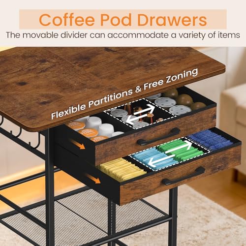 Snughome 5 Tier Rolling Coffee Cart