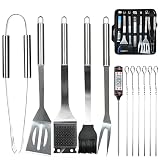 BIFY Grillbesteck-Set,hohe Qualität RostfreierStahl BBQ-Set 7-teiliges Set,Kommt mit Tragetasche Thermometer,Geeignet für Picknick-Camping Grillen im Innenbereich BBQ-Liebhaber.