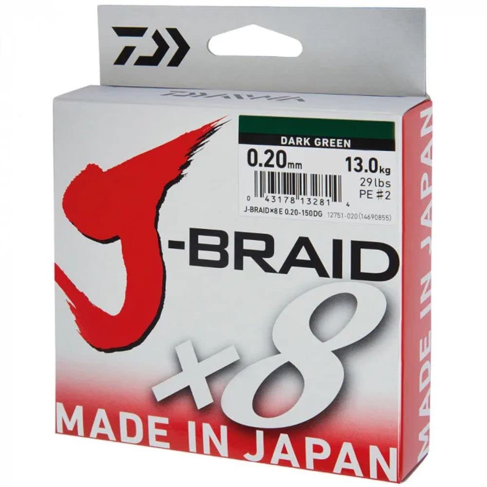 DAIWA J-BRAID 8 intrecciato 300M scuro verde - INTRECCIATO DA PESCA LINEA