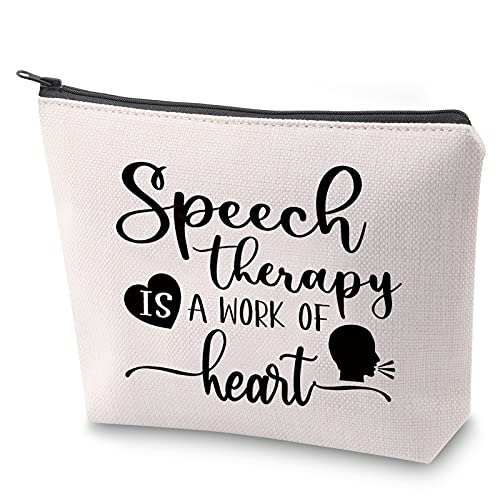 ZJXHPO Speech Therapy Survival Kit SLP Appreciation Gift Speech Therapy is a Work of Heart Cosmetic Bag SLP Graduation Gift (Heart-SLP)