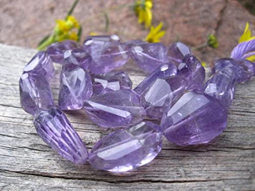 Améthyste rose LKBEADS en fil de pépites facettées en pierre naturelle 18mm x 11mm