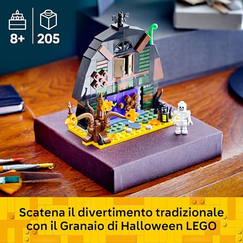 Granaio di Halloween - Giocattolo da Esposizione con una Minifigure di Scheletro e Accessori Spaventosi tra cui un Pipistrello e Lampade - Regalo Creativo per Bambini e Bambine da 8 Anni - 40721 - Lego - Immagine 3