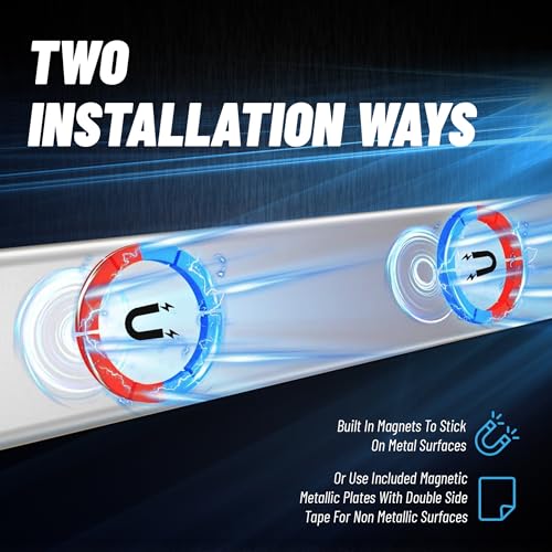 Image of Under Cabinet Lights, Pack of 2, 12 inches, 72 Side Emission LEDs, Rechargeable Battery, Under Cabinet Lighting, Motion Sensor Light, LED Lights for Bedroom, Home Decor, Night Light, Closet