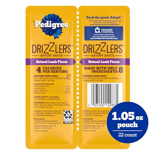 Image of Pedigree Drizzlers Savory Sauce Wet Dog Pouch, Lamb Flavor, 22 Count