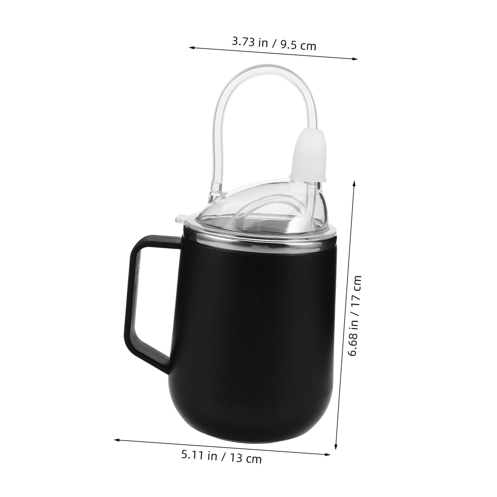 FOMIYES Pflege Trinkbecher mit 450ml aus Edelstahl, Schwarz