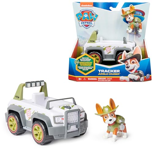 PATRULLA CANINA - CARRO JUNGLE CRUISER E FIGURA TRACKER: Carro Todo-Terrain de Brinquedo com Figura Tracker - Patrulha Canina Brinquedos - 6069071 - Brinquedos Crianças 3 Anos + - Presente Criança 3