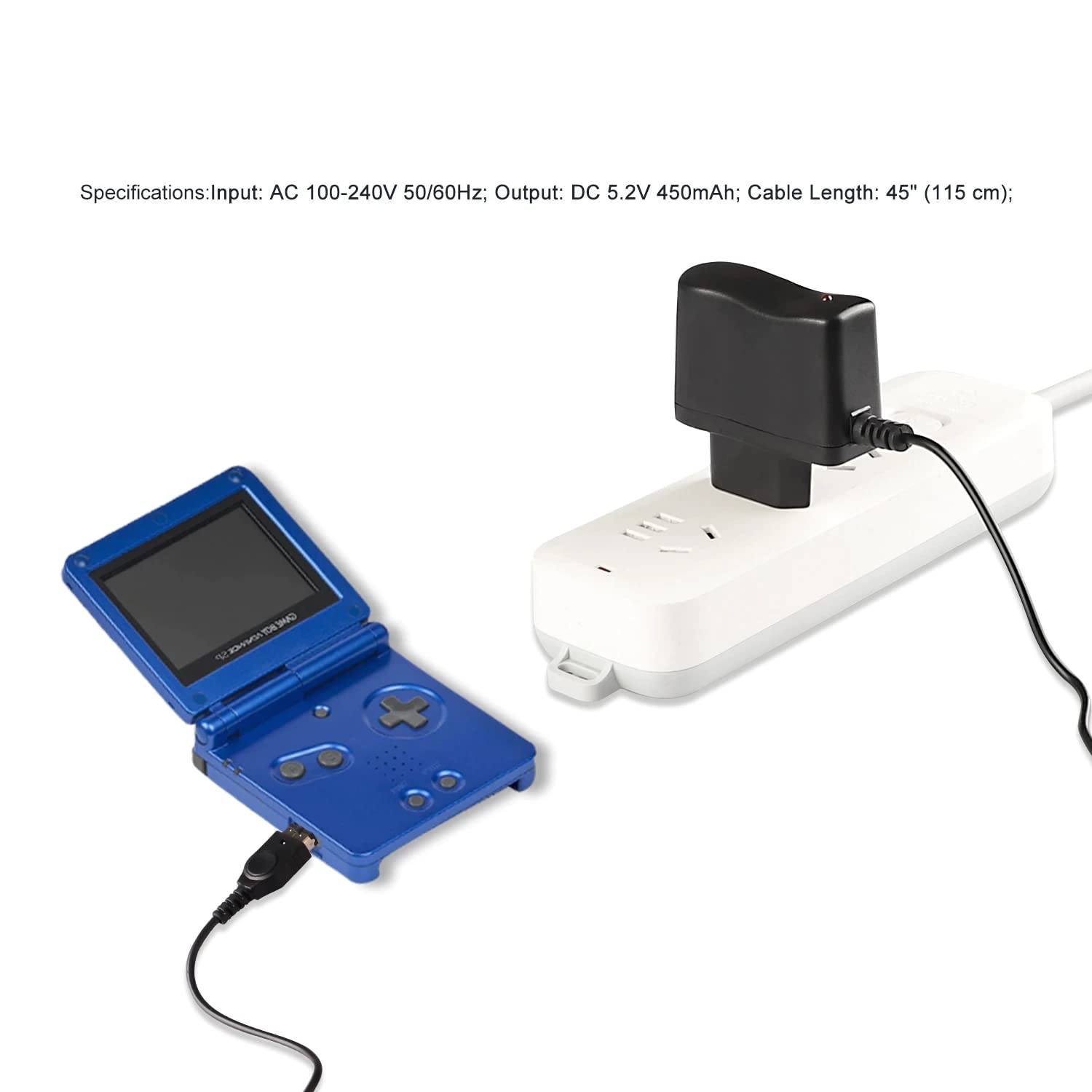 CABLEPELADO Adaptador De Corriente Compatible con Nintendo | Adaptador de CA Compatible con Nintendo DS y Gameboy Advance SP | 5,2 V 450mA | GBA SP