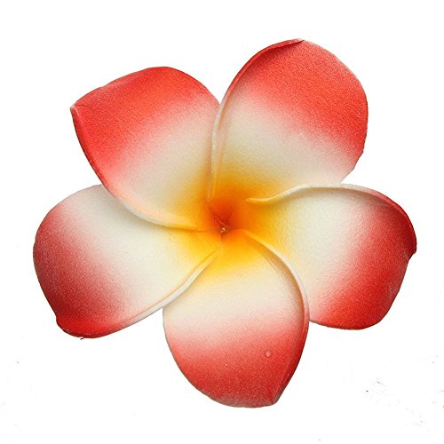 Hugestore 10 Pcs 7Cm Hawaii Hawaiian Plumeria Hair Clips Beach Flower Headpieces For Wedding Party #TOP3