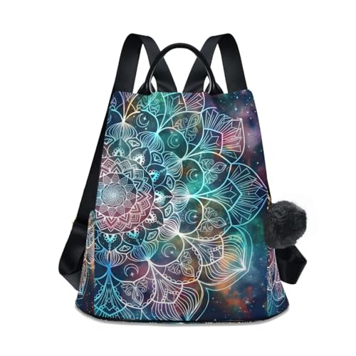 Image of ALAZA Galaxy Colorful Mandala Backpack Purse for Women Anti Theft Fashion Back Pack Shoulder Bag